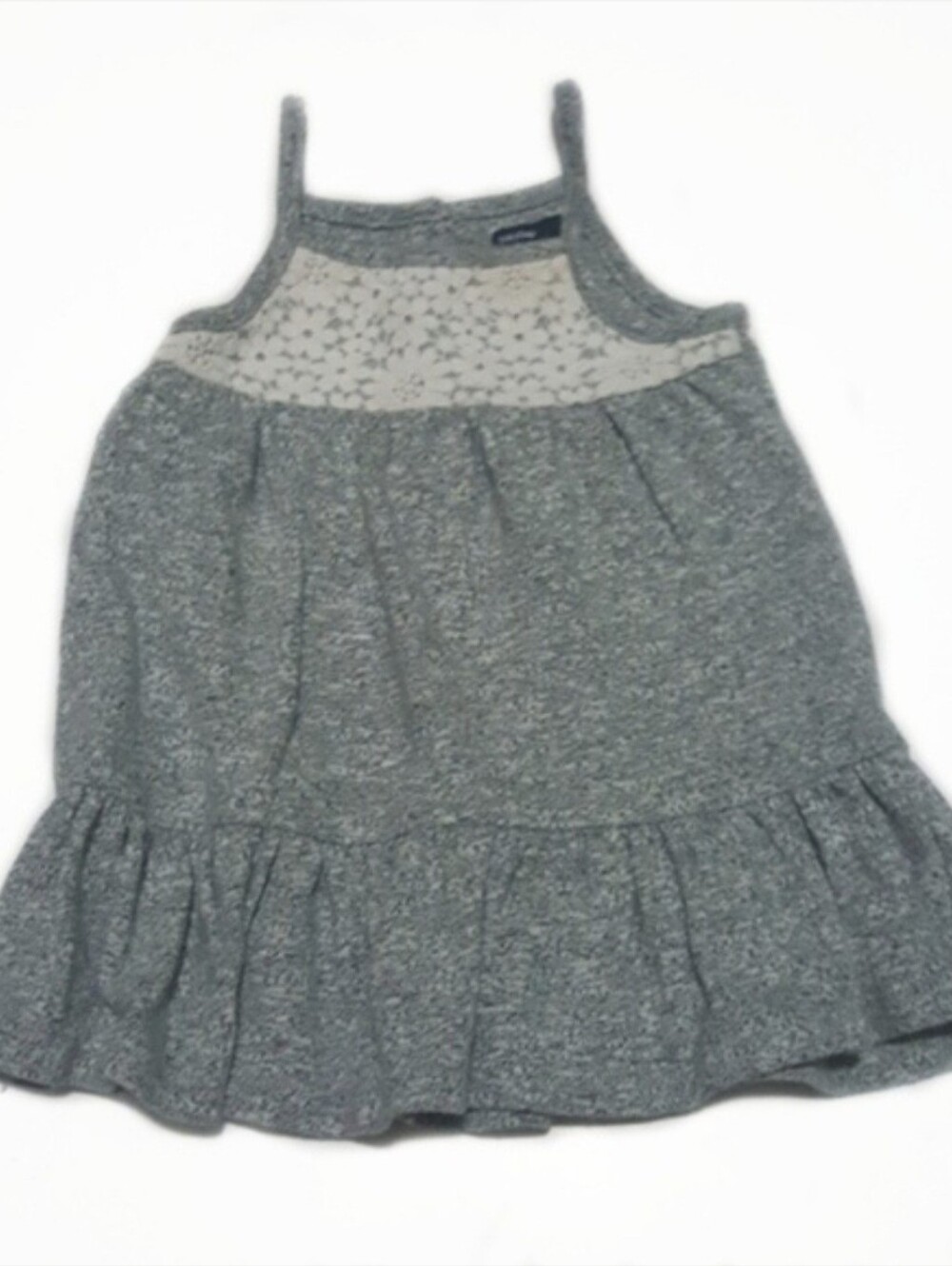 GAP Gray Dress with White Crochet Bodice/12-18M